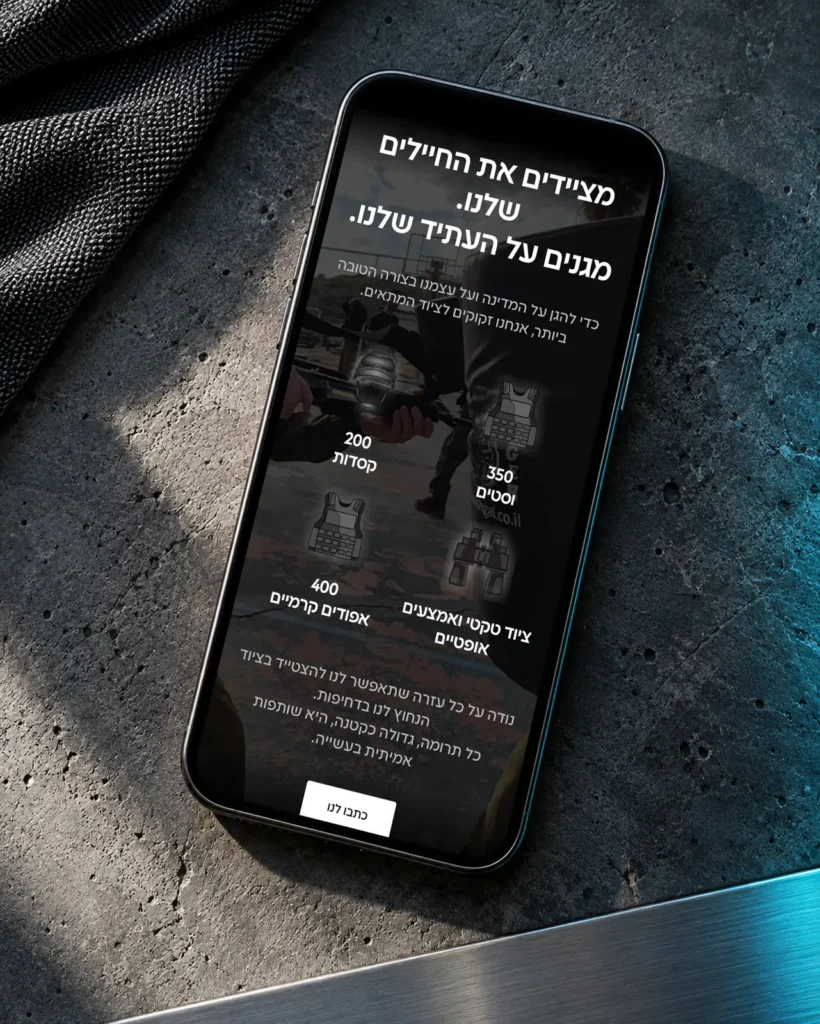 גדוד חפר 1871 – דף נחיתה בשלוש שפות לגיוס תרומות ותמיכה בגדוד חפר 1871, תמונה 4 מתוך 7